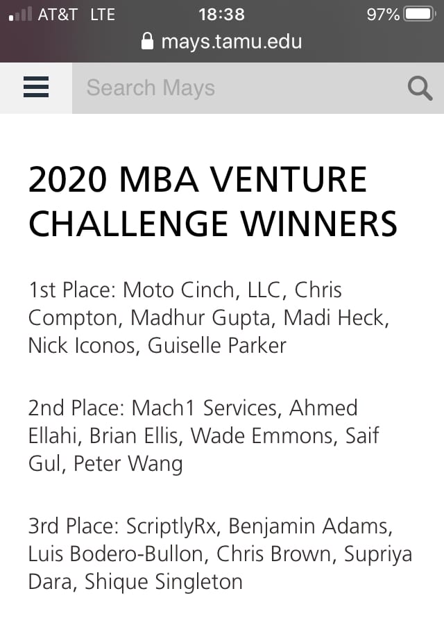 Venture challenge